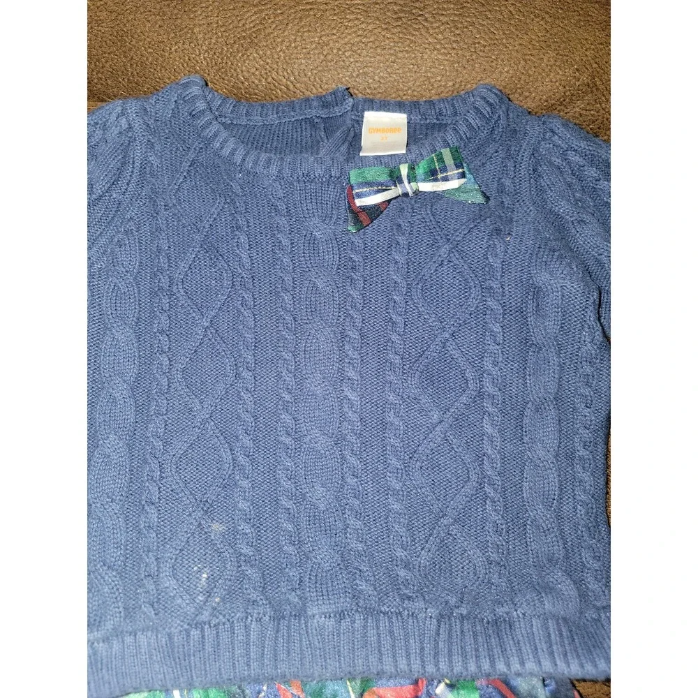 Gymboree family celebration navy‎ sweater and skirt Christmas holiday outfit 2t